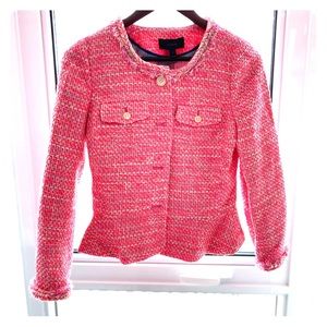 J. Crew Pink Tweed Jacket size 2 NWT